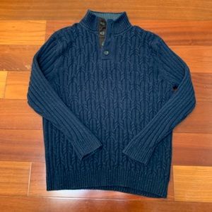 100% cotton sweater 4 button navy blue